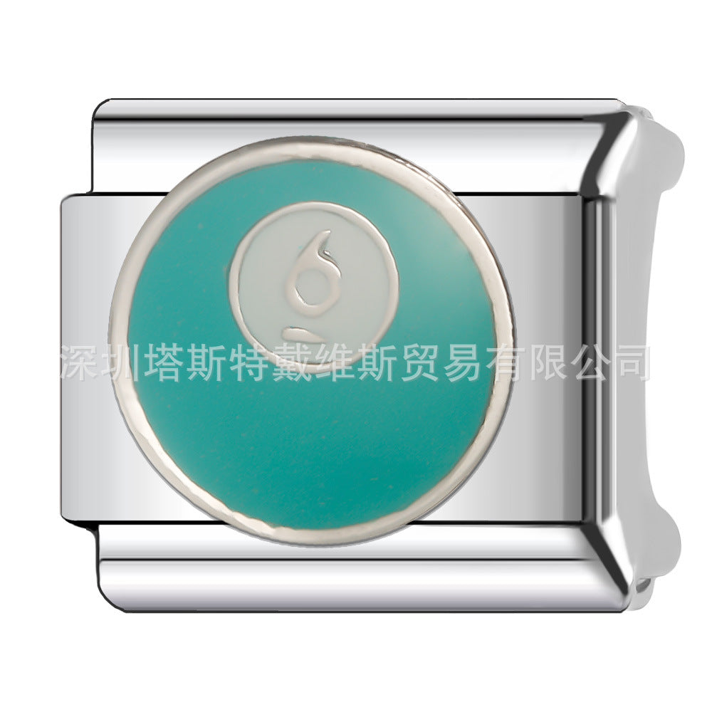 Wholesale 9mm Italian Charm Starter Bracelets DIY square Single Section Creative Stainless Steel Composable Bracelet
