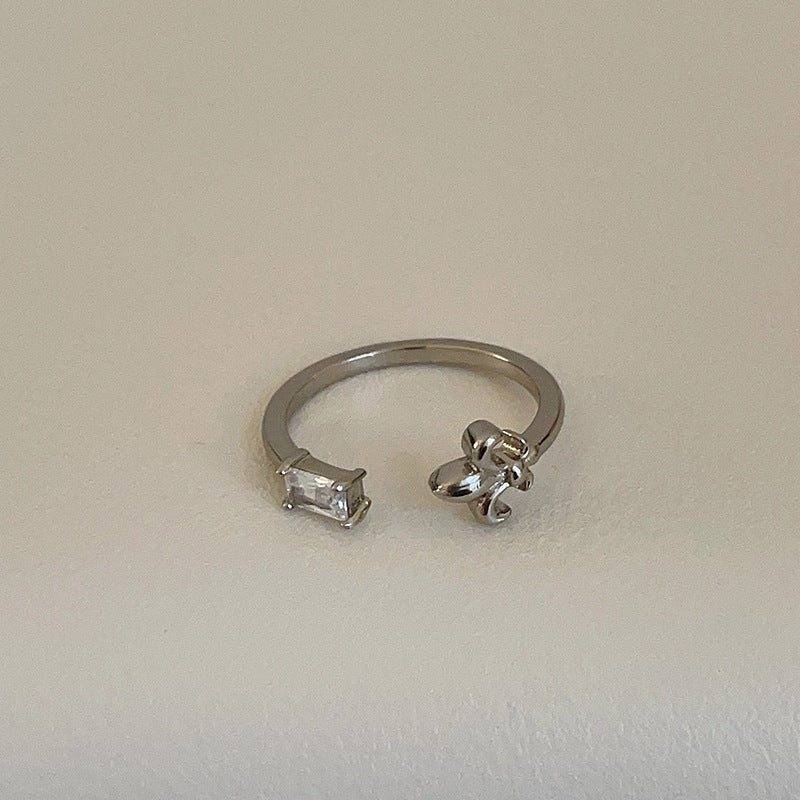 Wholesale Vintage Tiger Eye Stone Ring with Zircon Flower Star Design Fashion Accessory