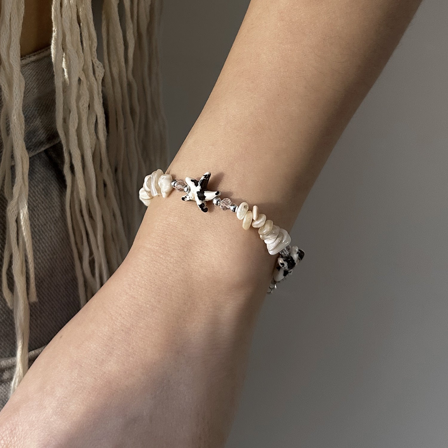 Wholesale  Gravel Starfish Shell Bracelet Bohemian Summer  Bracelet