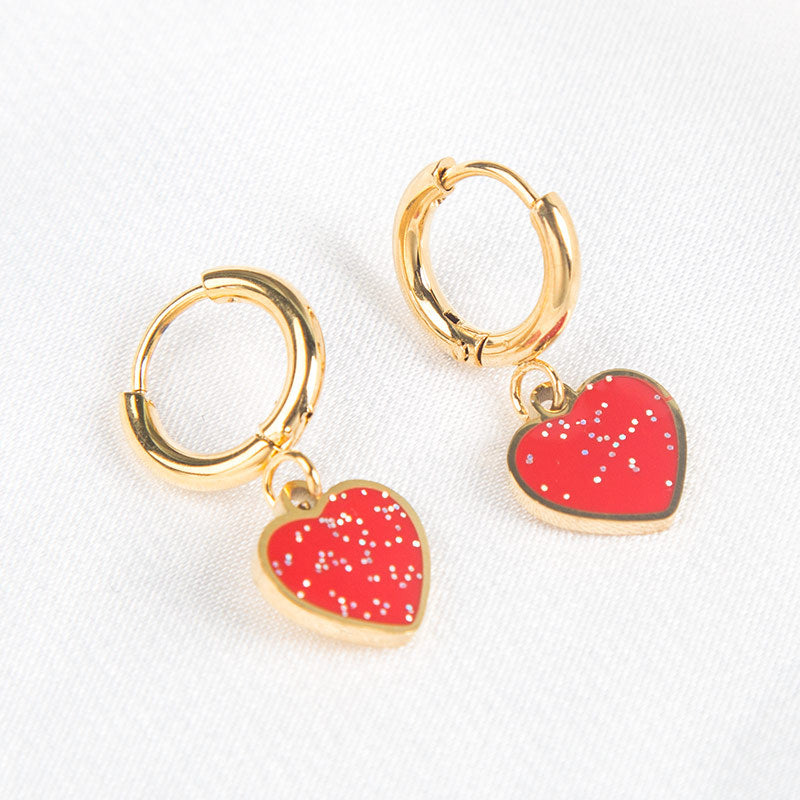 Wholesale Personalized Love Heart Shaped Stainless Steel Earrings ACC-ES-MuShan062