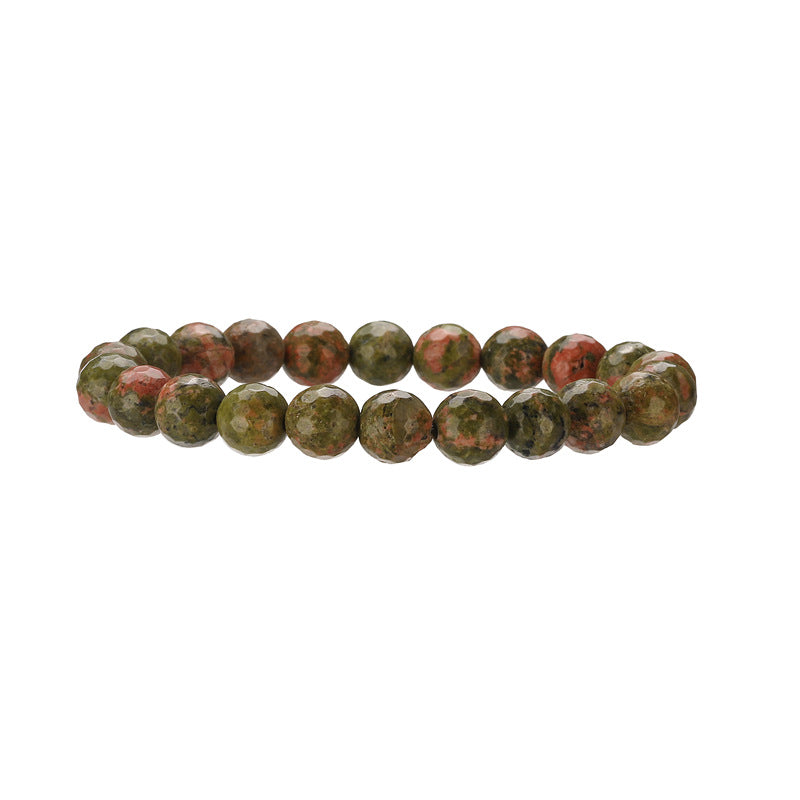 Wholesale Minimalist Faceted Natural Stone Beaded Bracelet With Pink Crystal Heart Charm Chic Unisex Jewelry Accessory For Wedding Gift And Boutique Resale