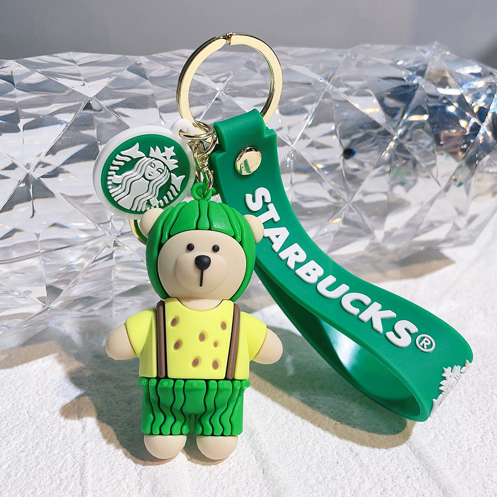 Wholesale Bear Barista Epoxy Doll Keychains ACC-KC-QiWei005