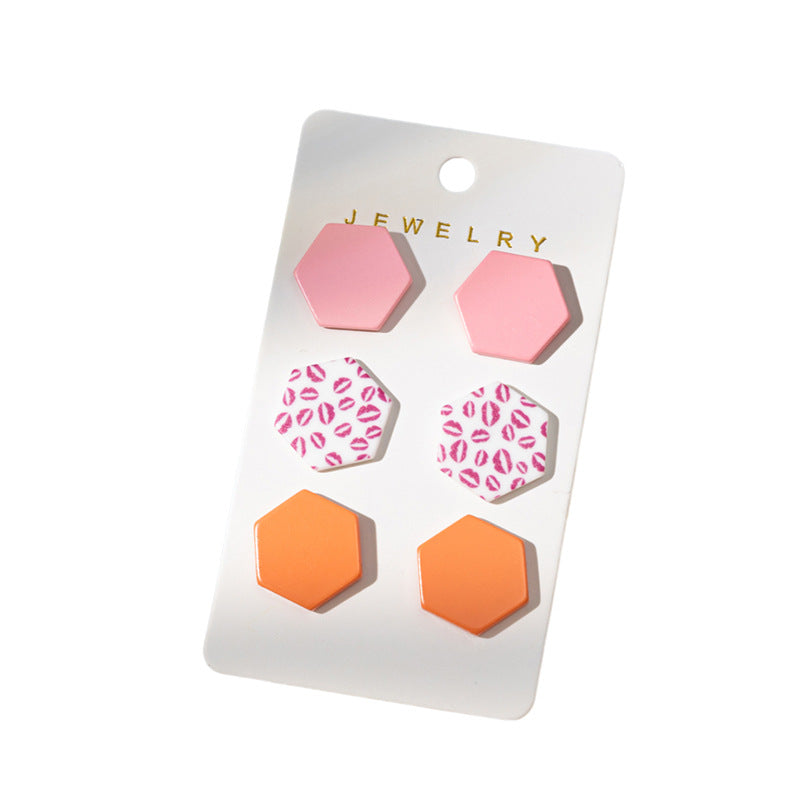 Wholesale Leopard Print Acrylic Heart Earrings