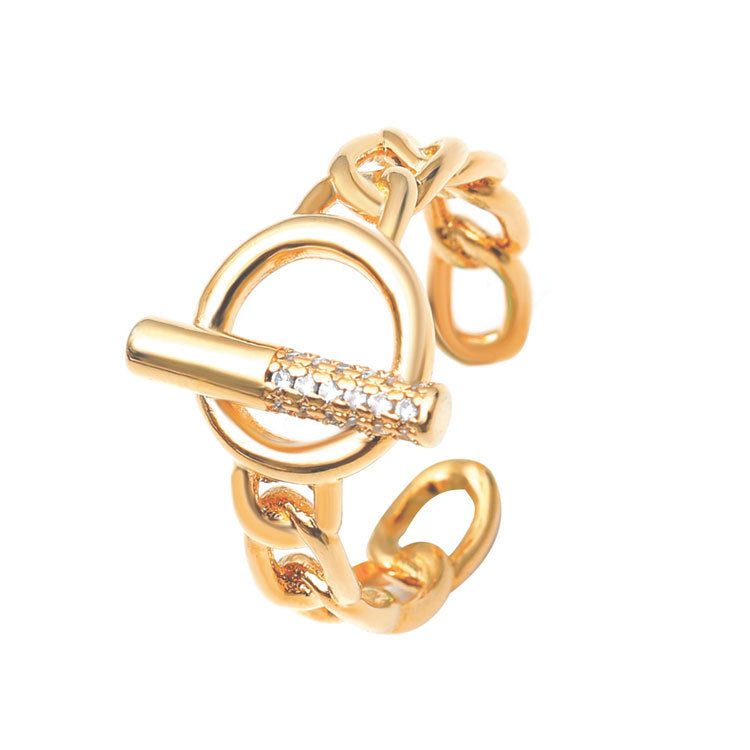 Wholesale otbuckle shape opening adjustable geometric ring
