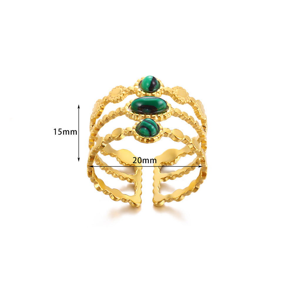 Wholesale Modern Geometric Shape Ring Stainless Steel with 18K Gold Plating Fashion Accessory for Everyday Wear