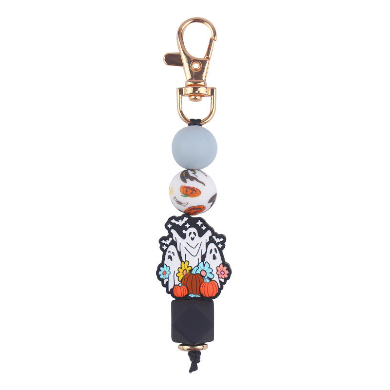 Wholesale Cartoon Halloween Silicone Beaded Keychain ACC-KC-GuangTian086