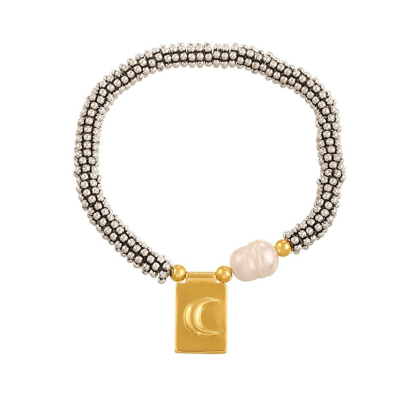 Wholesale Copper Freshwater Pearl Moon Heart Sun Bracelet