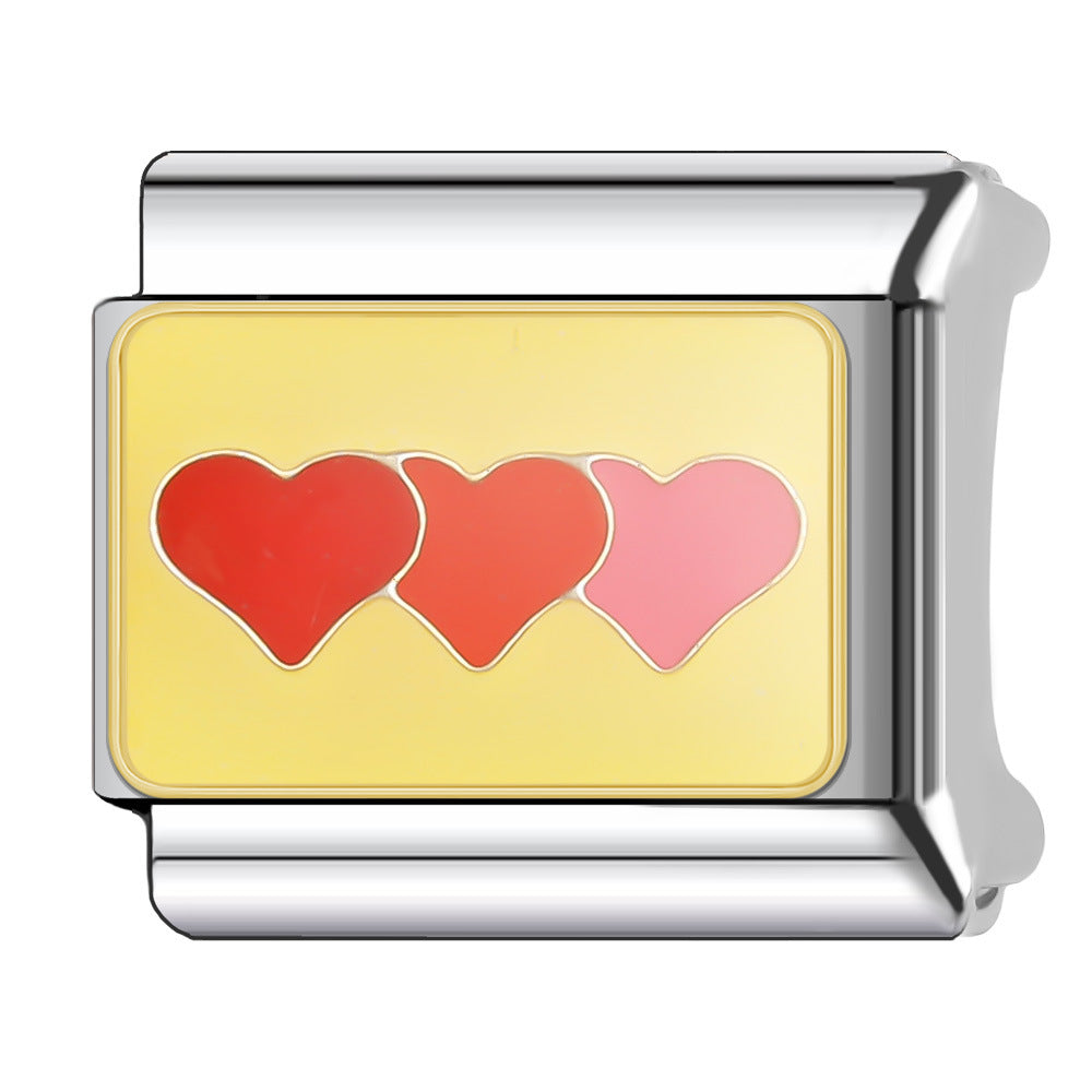 Wholesale Italian Charm Bracelet 9mm DIY Splicing Princess Couple Series Stainless Steel Composable Bracelet