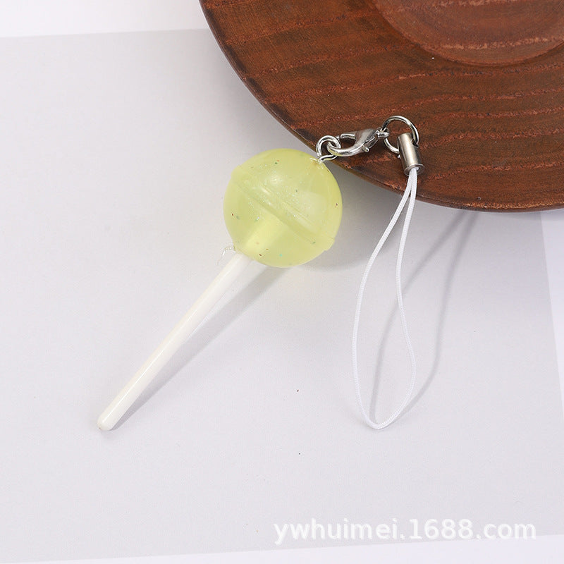 Wholesale Luminous Lollipop Candy Phone Chain Keychain