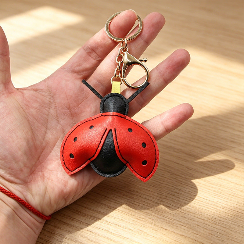 Wholesale Cute Leather Ladybug Keychain Bag Charm for Resale