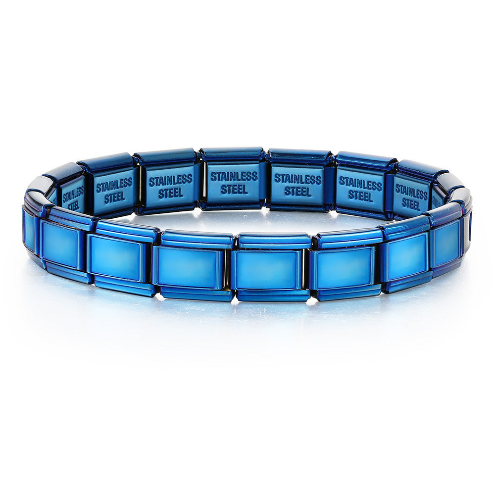 Wholesale Rectangular Concave Wide Base Module Bracelet Base Chain Stainless Steel DIY Craft Supply