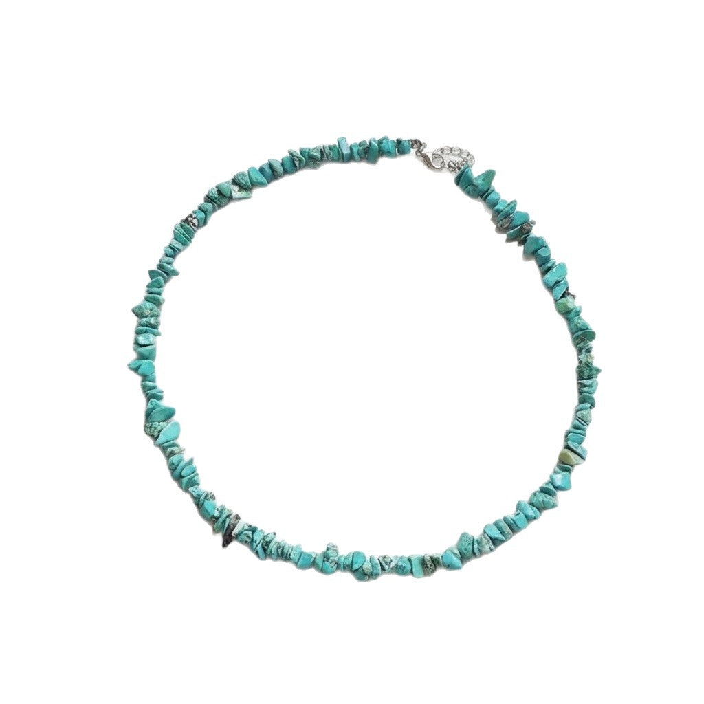 Wholesale Boho Style nut Shell Turquoise Necklace Stainless Steel Jewelry Accessory for Men Women