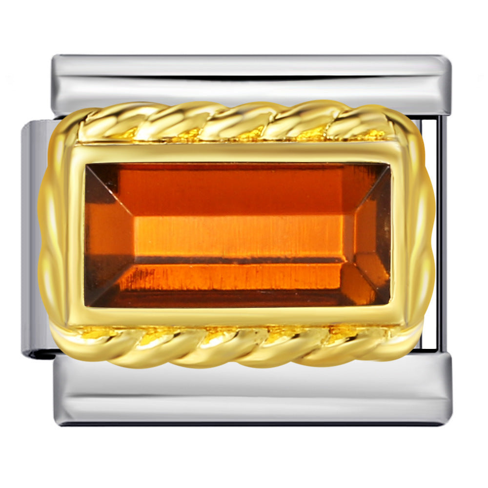 Wholesale  Italian ModularColorful ZirconTitanium Steel DIY  Bracelet