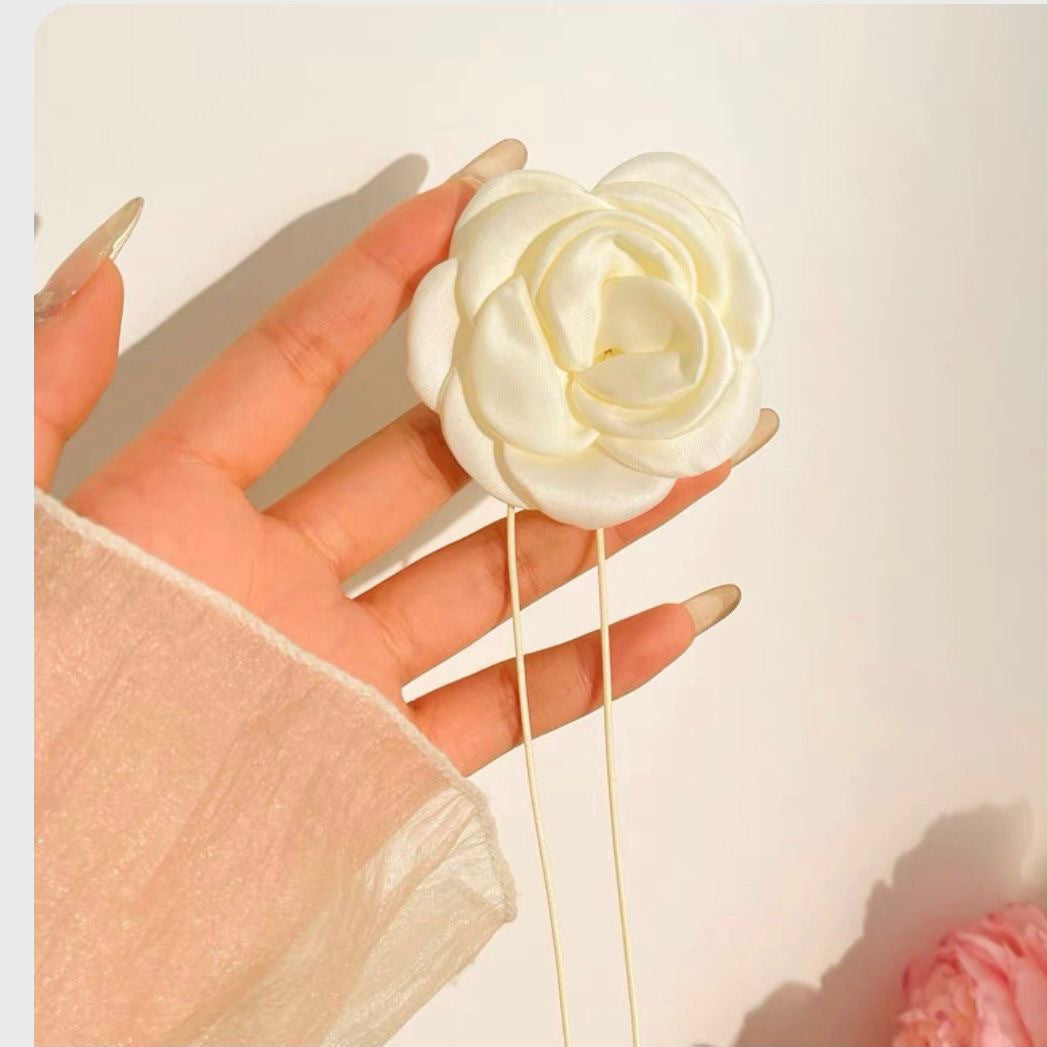 Wholesale Handmade Fabric Flower Choker Necklace With Wax Rope Trendy Jewelry Accessory For Women Gift