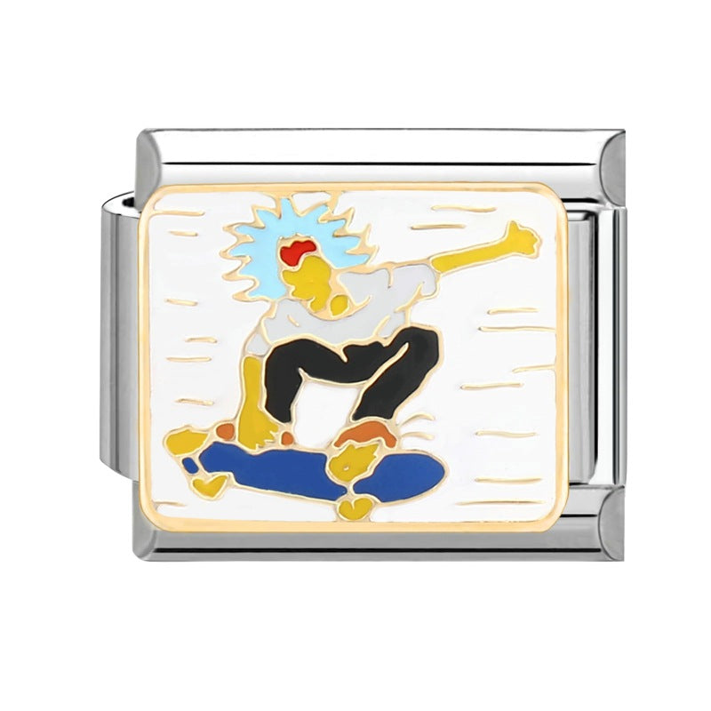 Großhandel italienisches Charmearmband 9mm DIY Spleißen süßer kreativer Anhänger Titanium Stahl komponierbares Armband