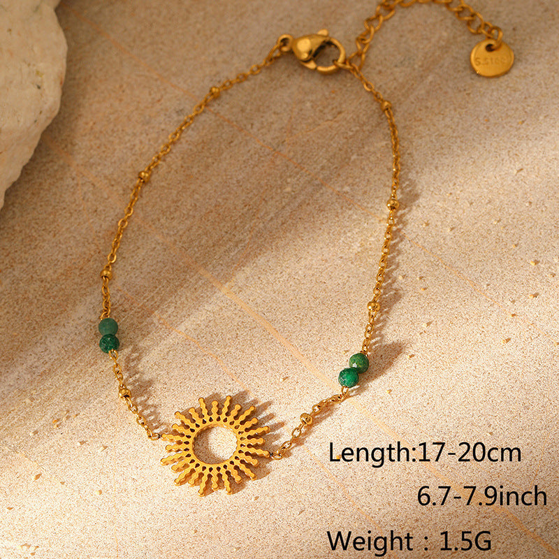 Wholesale Natural Stone Stainless Steel  Pendant Necklace