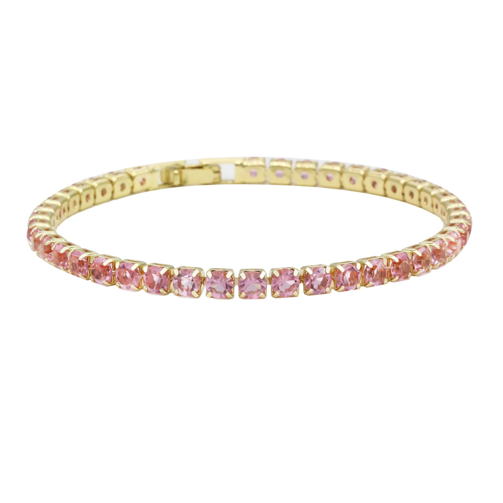 Wholesale Stylish Alloy Tennis Bracelet Geometric Rhinestone Design Platinum White Finish 17Cm Unisex Everyday Jewelry Gift