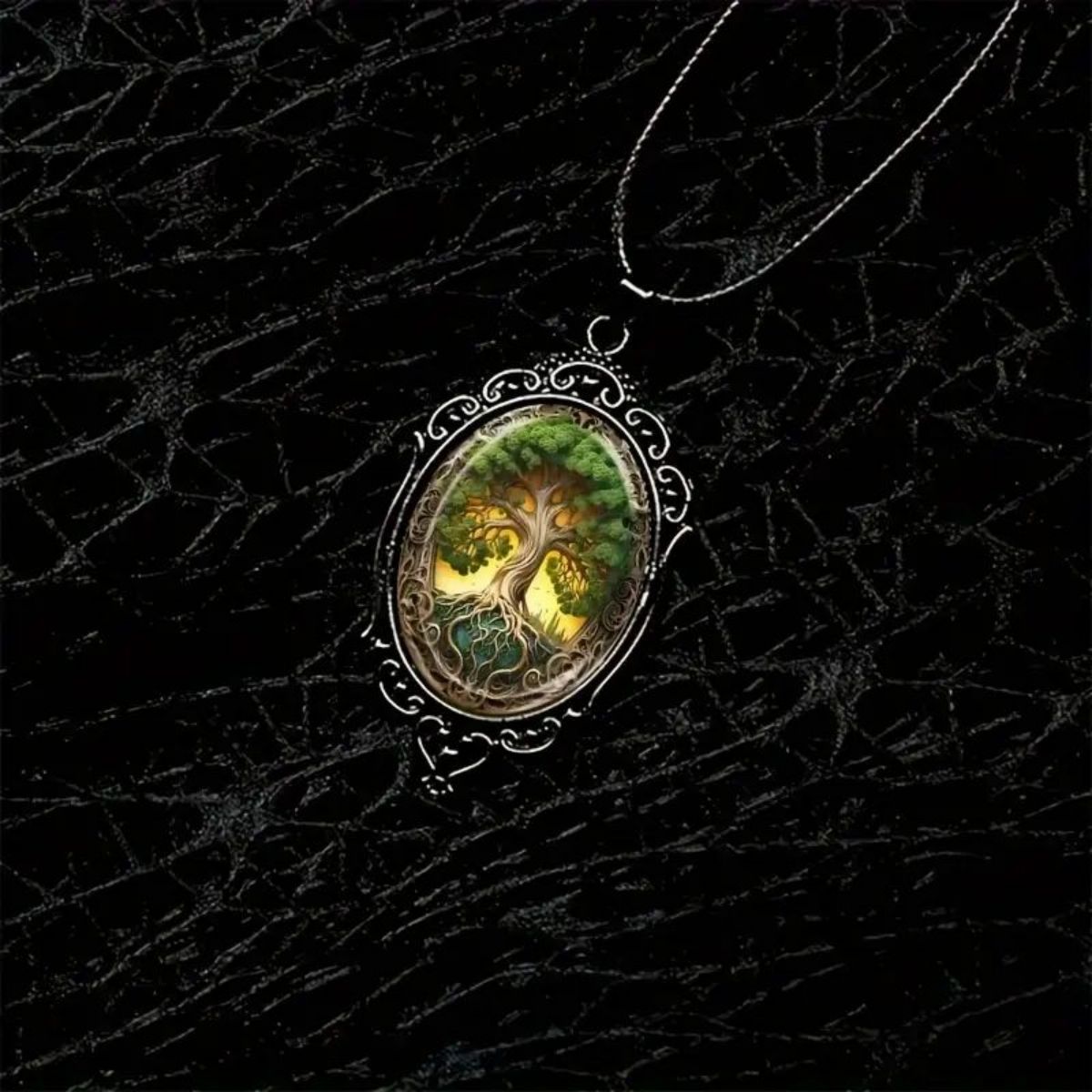 Wholesale  Vintage Gothic Tree of Life Oval Necklace