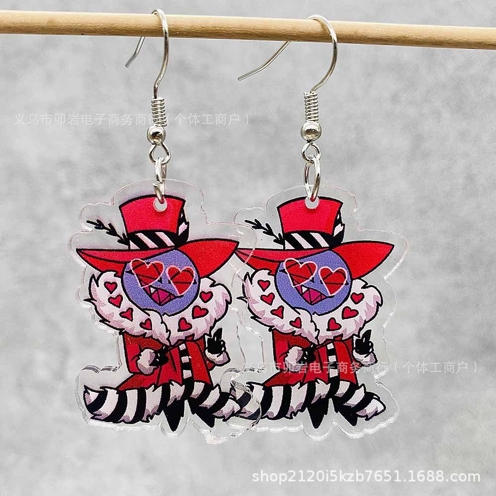 Wholesale Cartoon Alastor Acrylic Printed Earrings