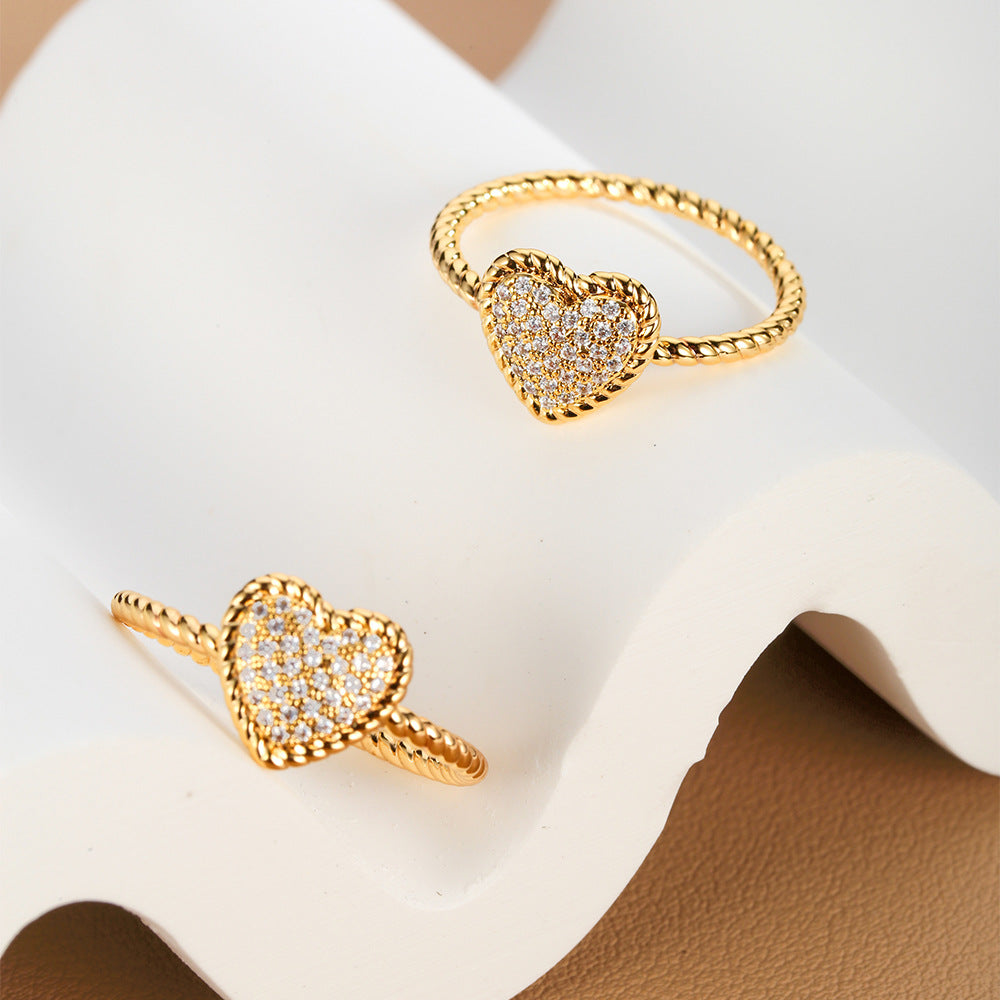 Anello d'amore all'ingrosso Anello in rame con struttura semplice