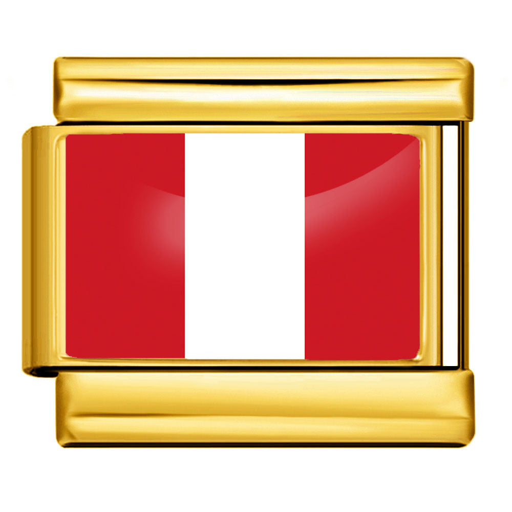 Wholesale Golden World Flag Photo Epoxy Italian Module Bracelet DIY Stainless Steel Elastic Strap Chain Bracelet