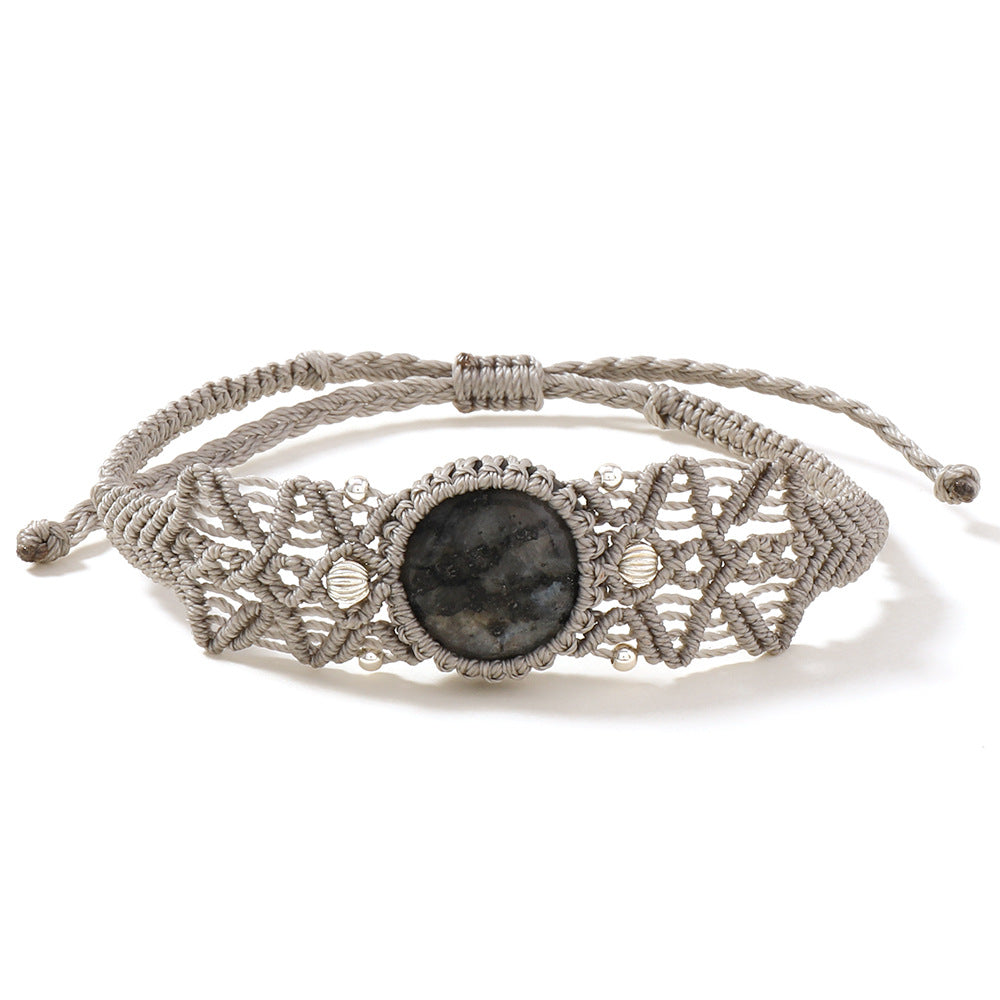 Wholesale Handmade Labradorite Stone Wrap Bracelet Necklace Set Anniversary Gift Jewelry Accessory