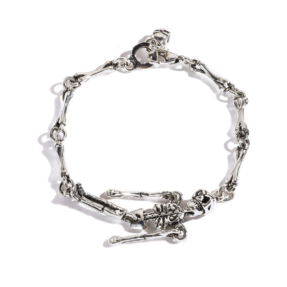 Wholesale Punk Retro Skull Robot Bracelet Ancient Silver  Fashion Accessory Gift for Women