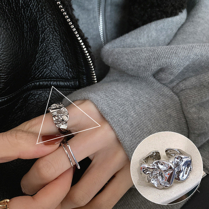 Wholesale S925 Silver Geometric Hollow Ring