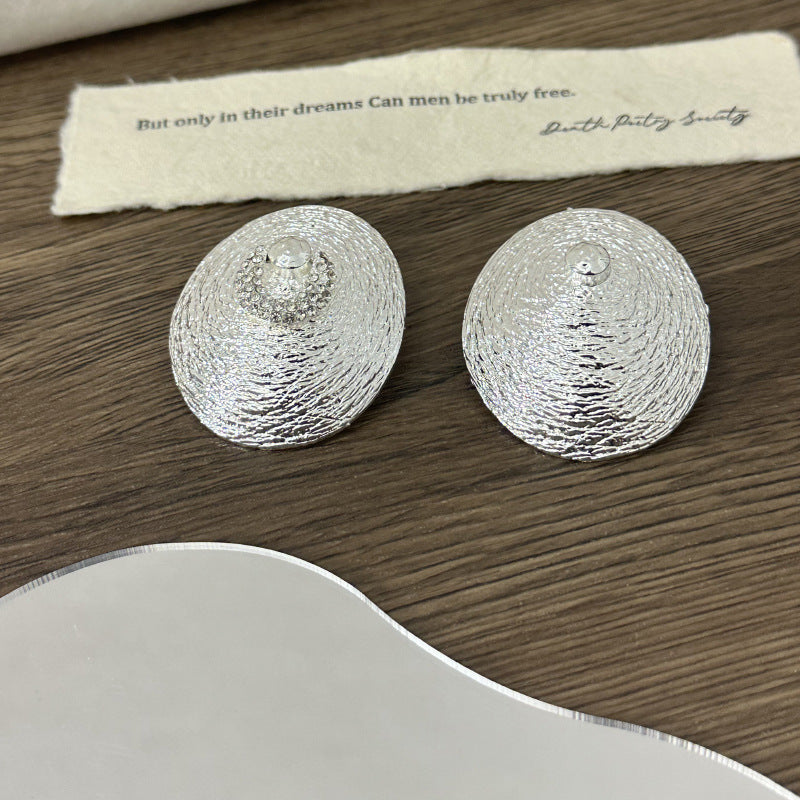 Wholesale Metal Asymmetric Oval Earrings