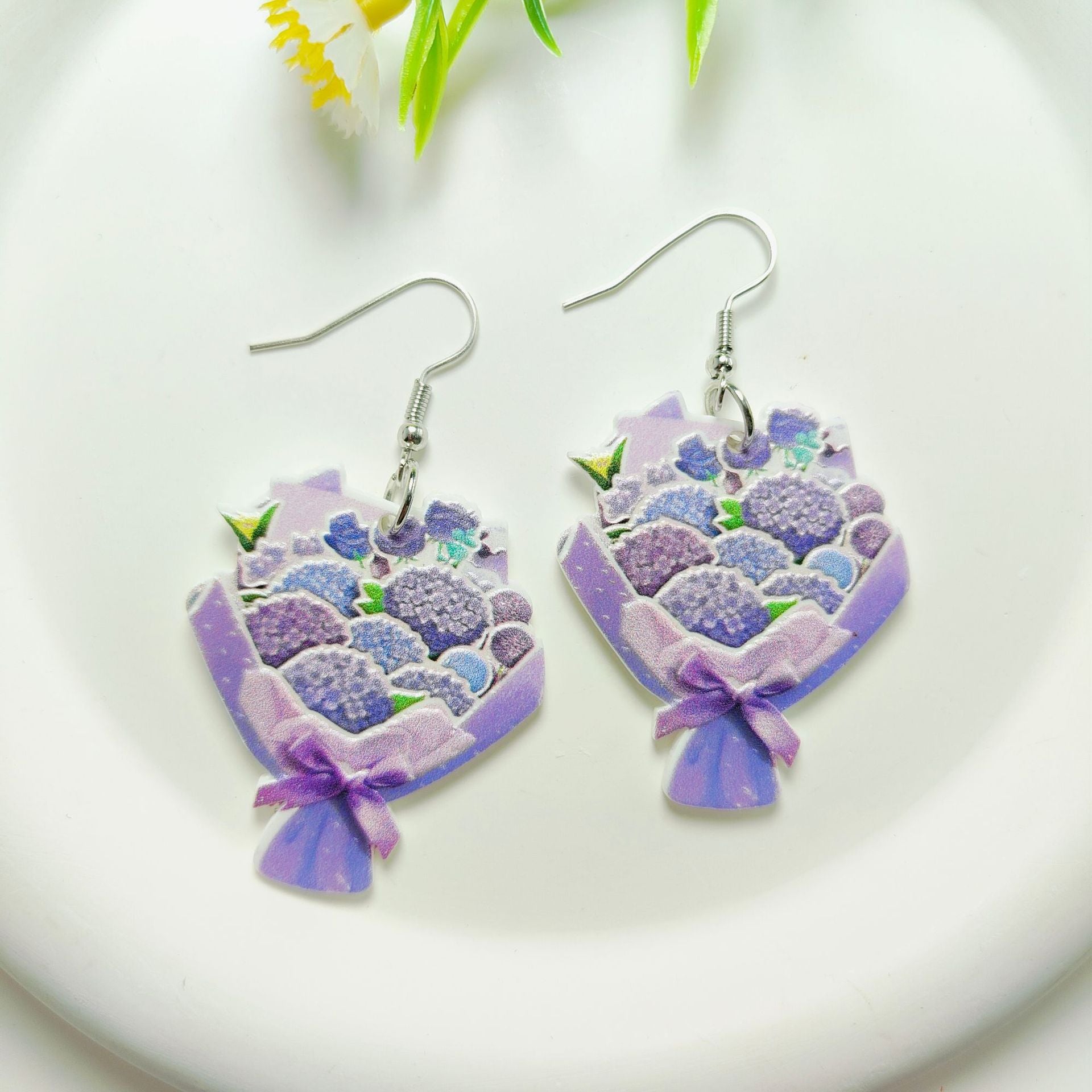 Wholesale Rose Earrings Mother's Day Acrylic Earrings ACC-ES-Qiyu011