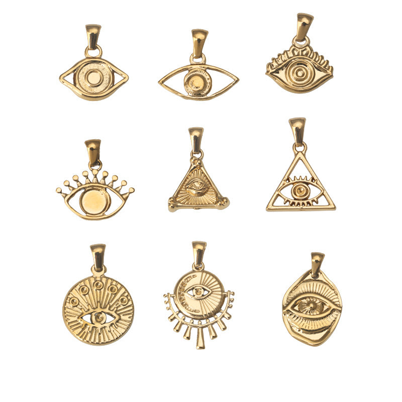 Wholesale Stainless Steel Golden Variety Devil' s Eye Eye Pendant