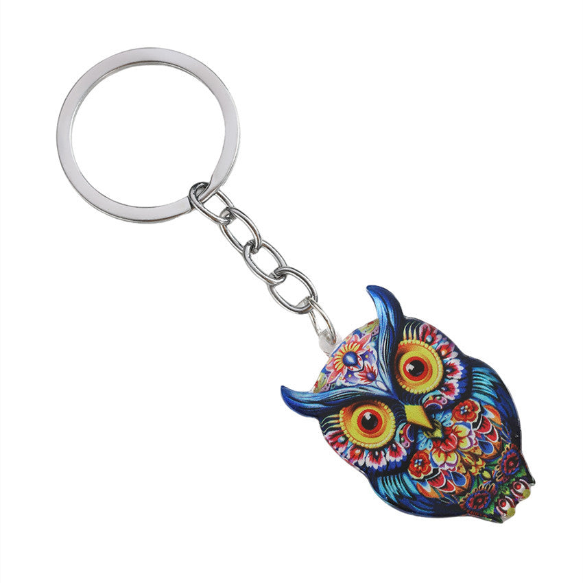 Wholesale 3D Pattern Flat Owl Keychain ACC-KC-RongRui022
