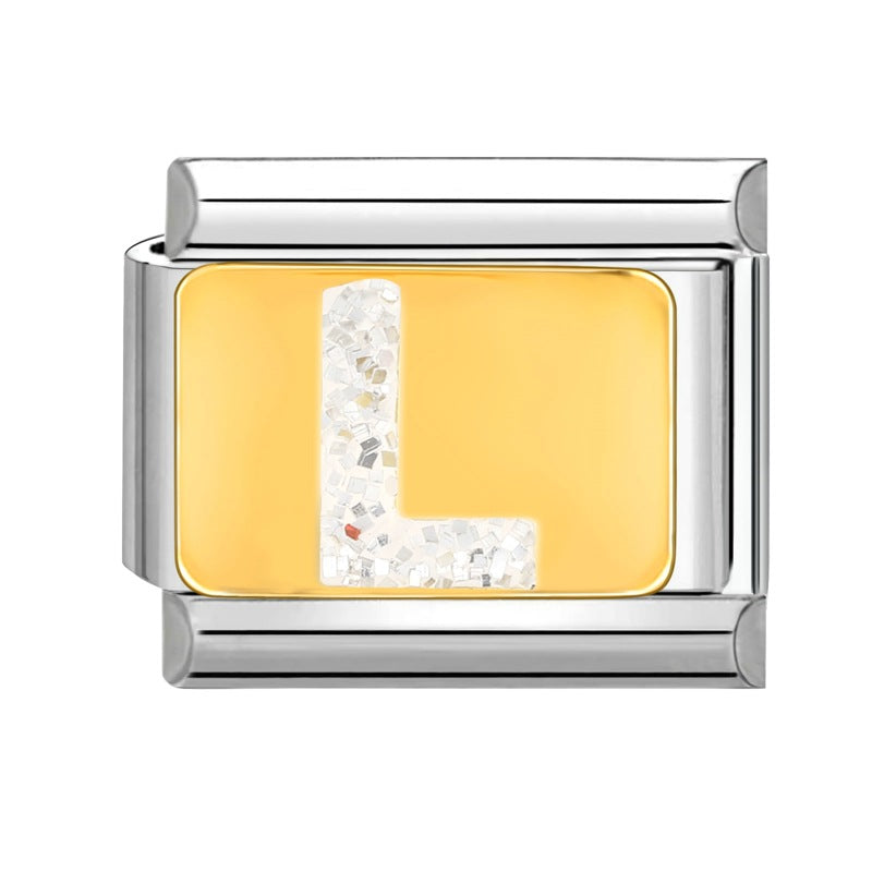 Wholesale 9mm Italian Charm Starter Bracelets DIY Letter Stainless Steel Composable Bracelet