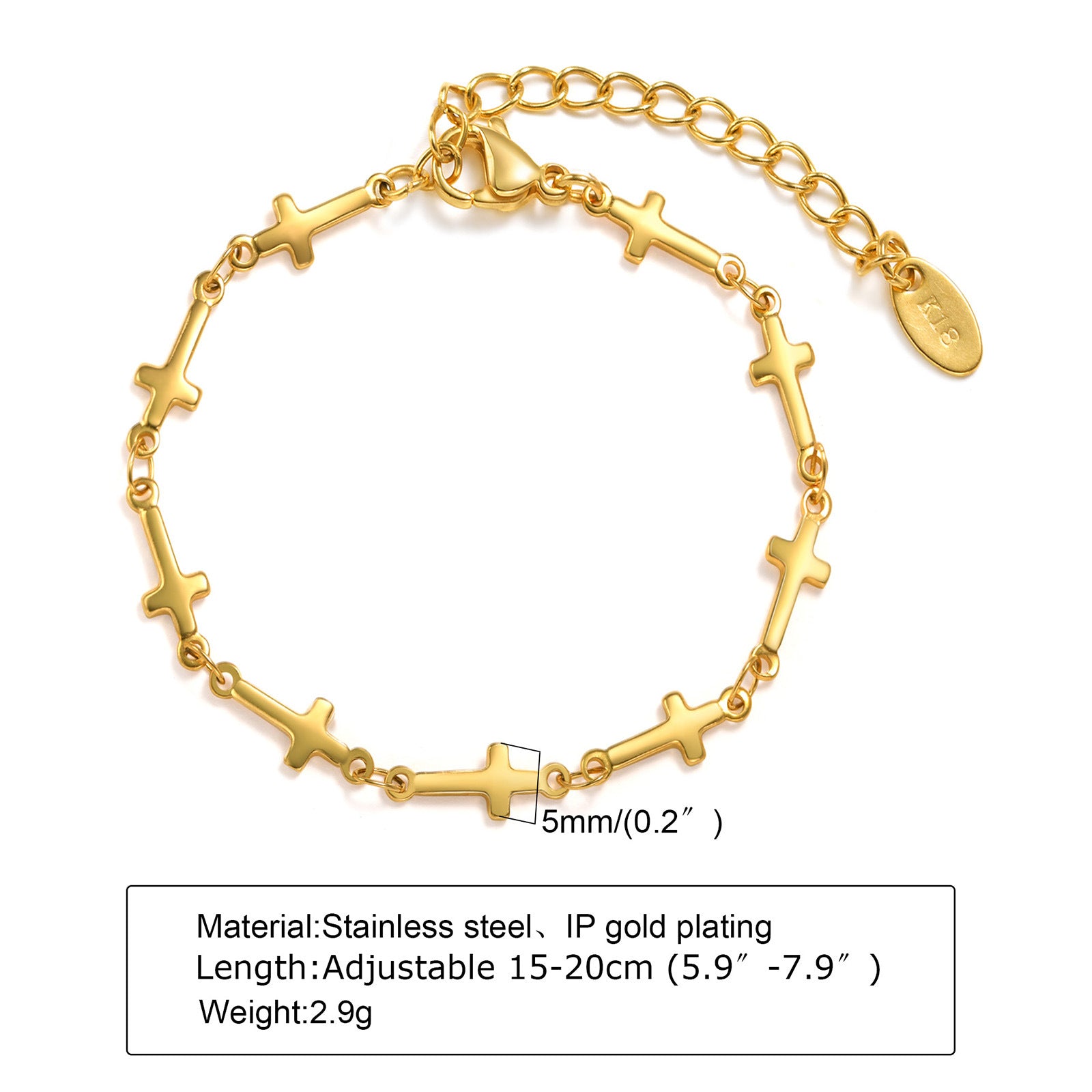 Wholesale Stainless Steel Gold Stacked Bead Bracelet