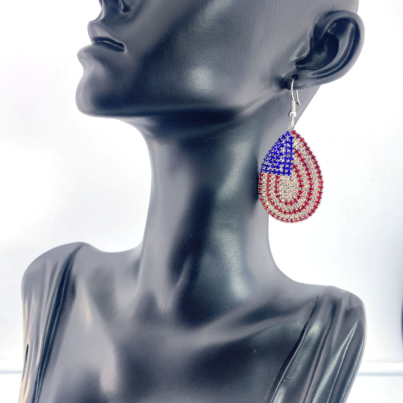 Wholesale Independence Day American Flag Round Earrings