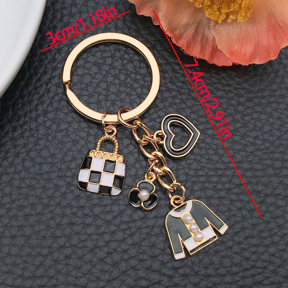 Wholesale Oil Dripping Small Fragrance Kc Gold Rose Red Cosmetic Box Lipstick Lips Alloy Keychain