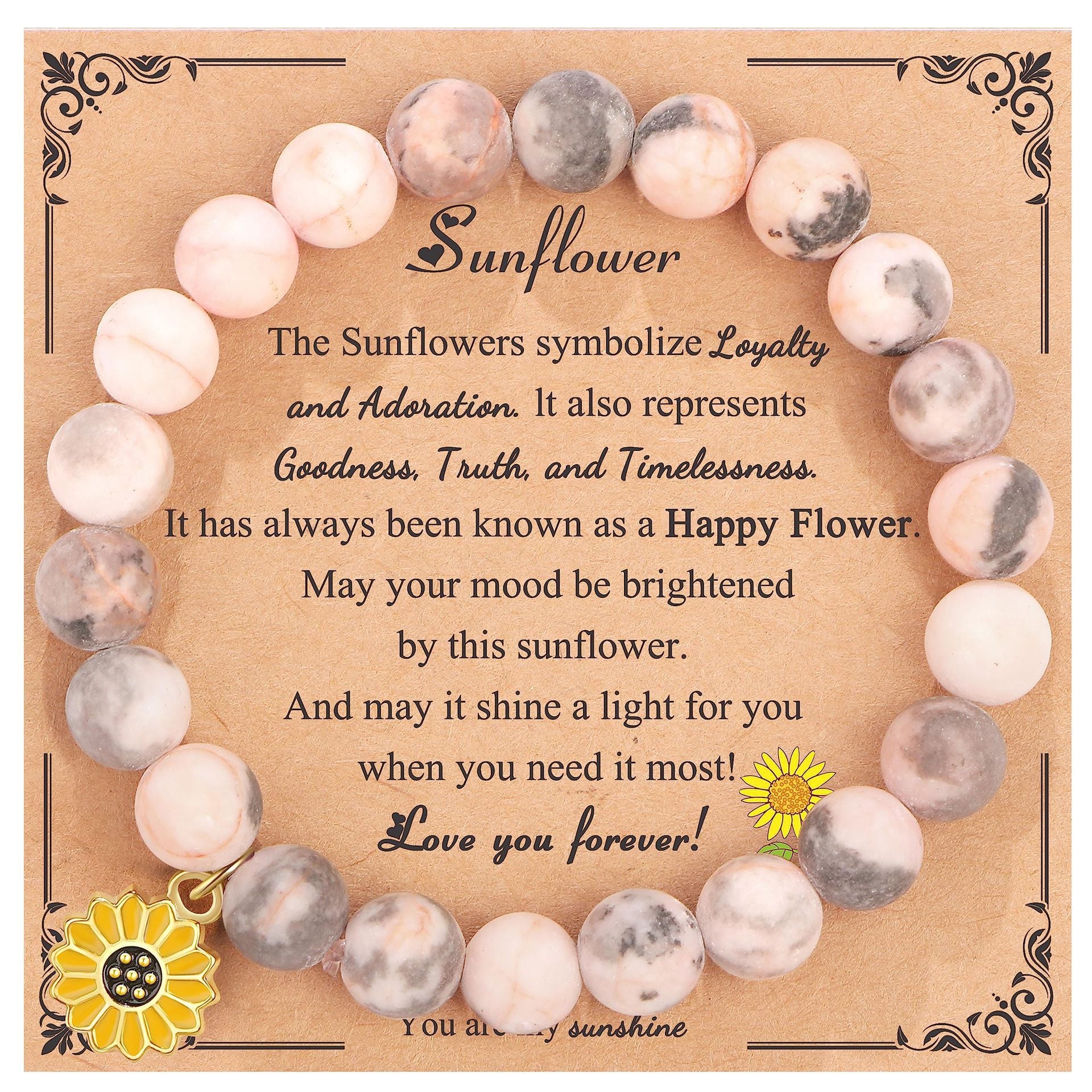 Wholesale Sunflower Flower of Friendship Natural Stone Rhodolite Beaded Bracelet Miyuki DIY Bracelets ACC-BT-ZhongH017