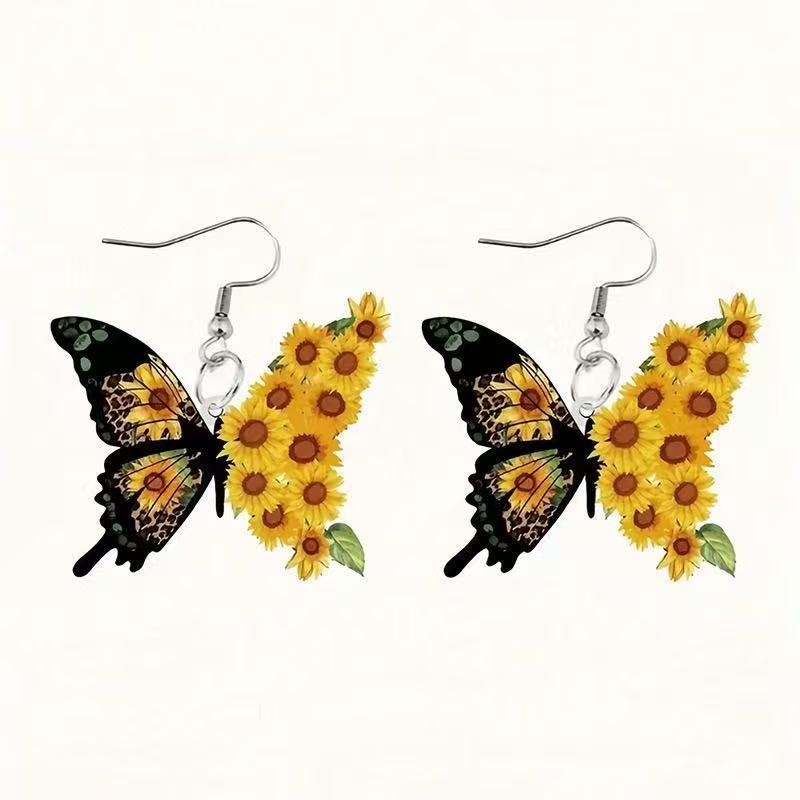 Wholesale Trendy Acrylic Insect Earrings Butterfly Bee Design Fashion Jewelry Accessory for Boutique Resale