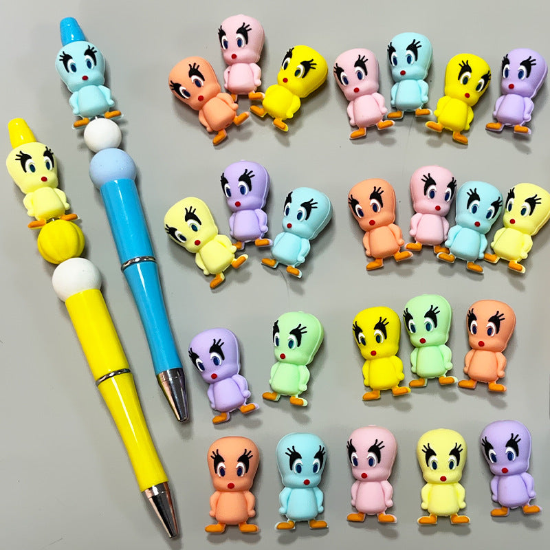 Wholesale 10pcs Little Yellow Duck Series Focal Beads DIY Bead Accessories