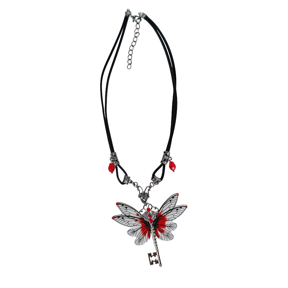 Wholesale Vintage Y2K Dragonfly Choker Necklace Trendy Fashion Accessory for Boutique Resale