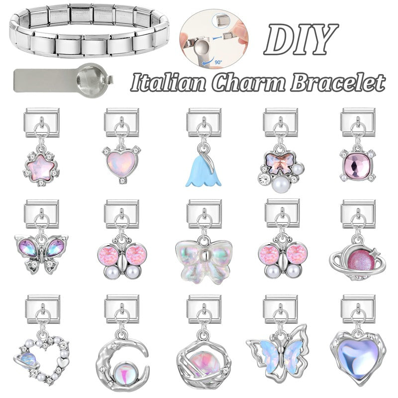 Wholesale 9mm Italian Charm Starter Bracelets DIY Pendant Stainless Steel Composable Bracelet