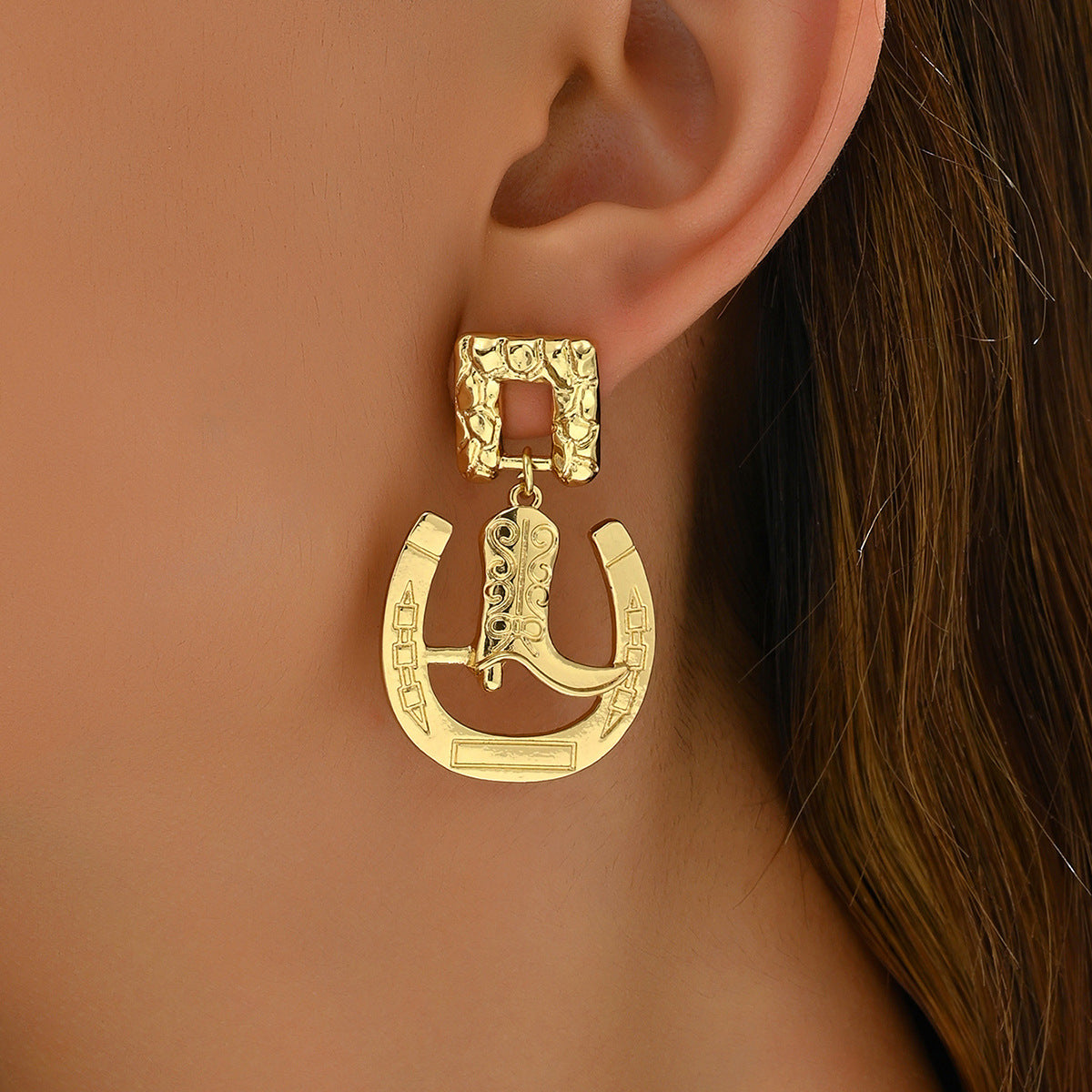 Wholesale Boots Horseshoe Alloy Earrings ACC-ES-BaSha004