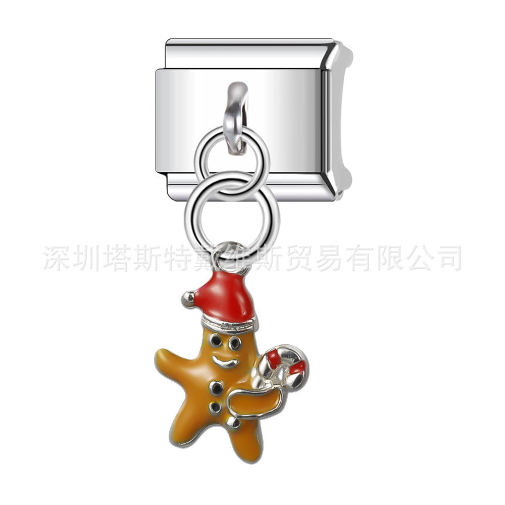 Wholesale  Italian Charm Bracelet 9mm DIY Christmas pendant Creative Stainless Steel Composable Bracelet