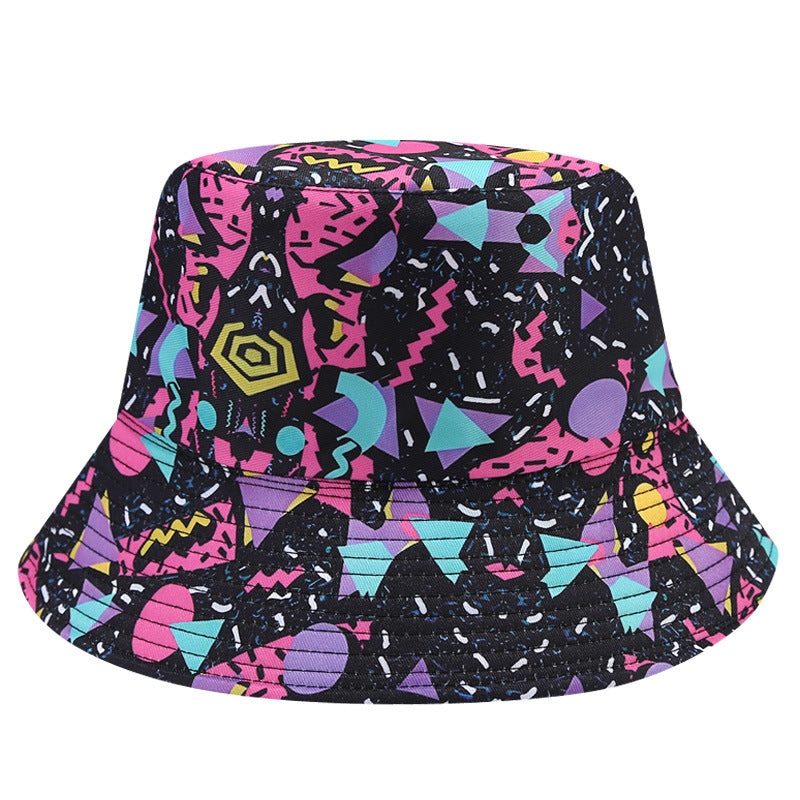 Wholesale Geometric Lined Fisherman's Hat Double-sided Printed Bucket Hat