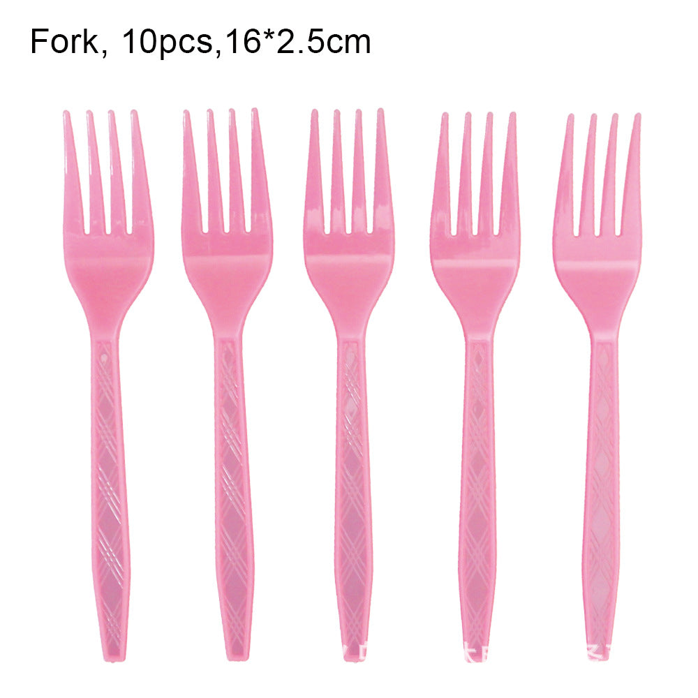 Wholesale Pink Butterfly Birthday Disposable Tableware Paper Plate Set Knife Fork Spoon Party Decoration Theme Paper