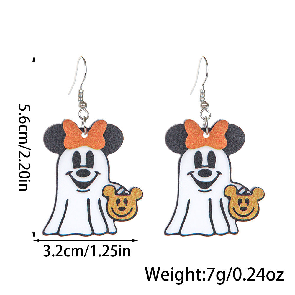 Wholesale Halloween  Cute Creative Rice Handmade Mouse Acrylic Earrings