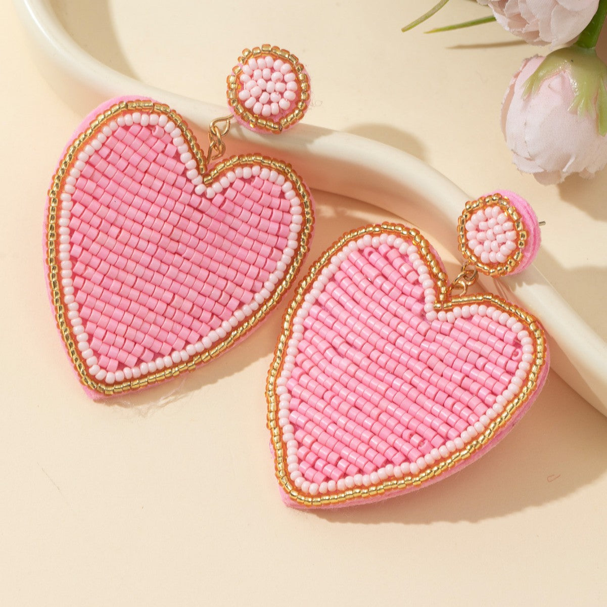 Wholesale Love Rice Bead Valentine's Day Earrings