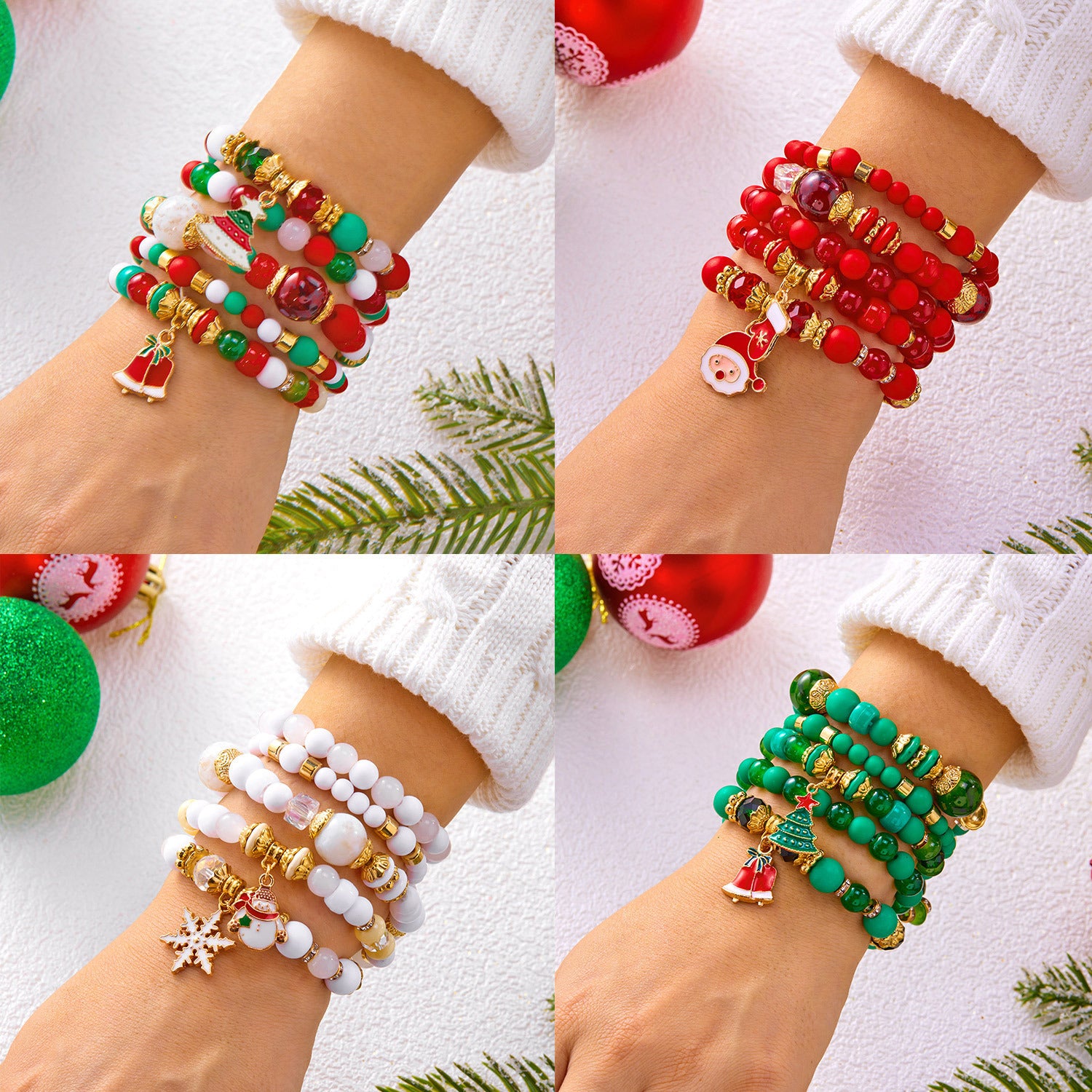 Wholesale Christmas crystal bracelet set