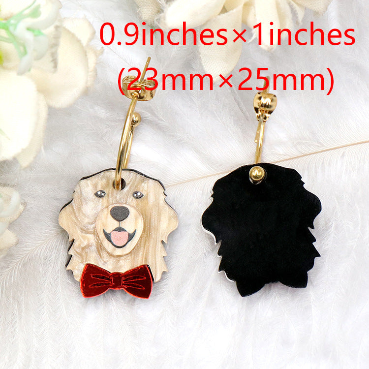 Wholesale 5pcs Ke Jin Furry Cute Animal Acrylic Earrings Cute Earrings ACC-ES-XiaoYan056