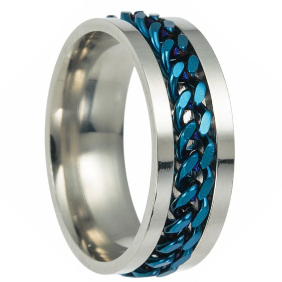 Wholesale Men's Titanium Steel Rotating  Ring